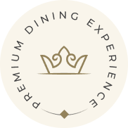 Premium Dining Experience logo with crown icon